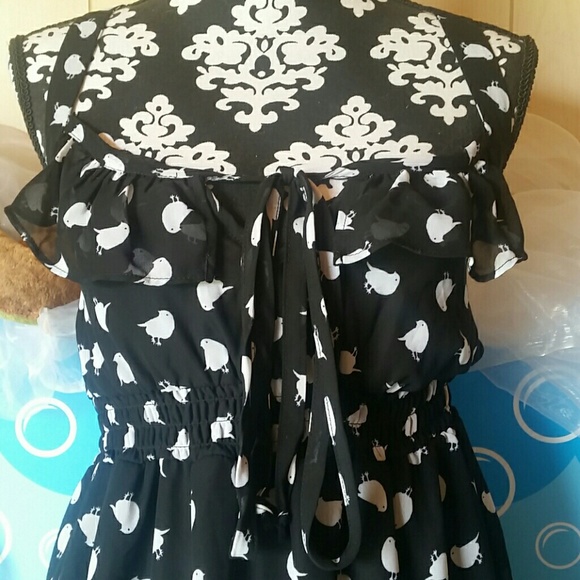 Summer dress Black song bird - Picture 5 of 7